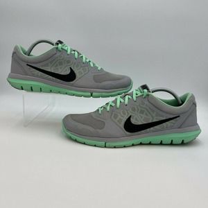 Nike sneakers flex 2015 run gray green sz 12 women